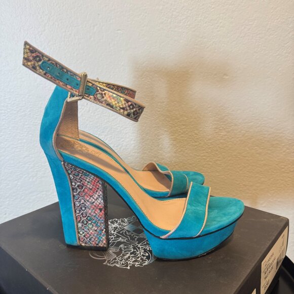 Vince Camuto Blue Goddess True Suede Sandals - Picture 4 of 5